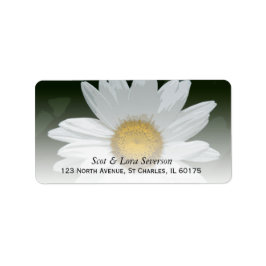 Etiqueta White Daisy Flower Return Address