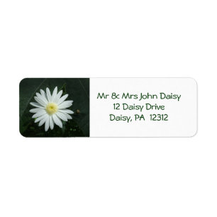Etiqueta White Daisy Return Address Label