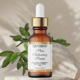 Etiqueta White & Gold Cosmetics Small Dropper Bottle Label 