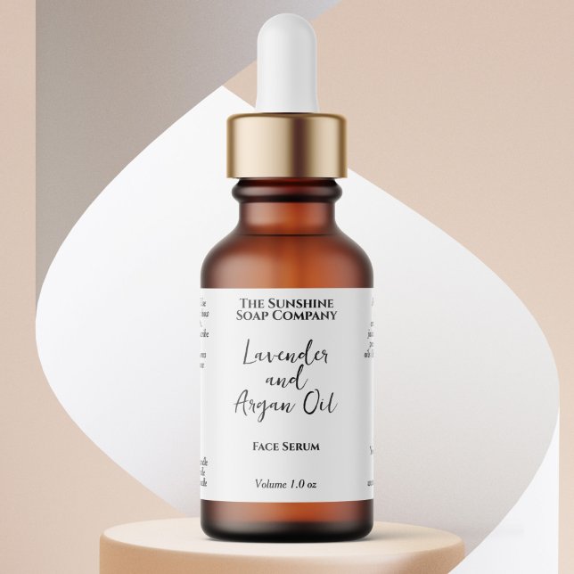 Etiqueta White Minimalist Cosmetics Dropper Bottle  (Subido por el creador)