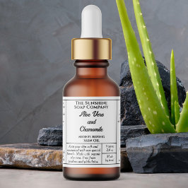 Etiqueta White rustic dropper or cosmetics bottle label