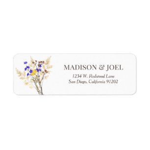 Etiqueta Wild flowers Return Address Label
