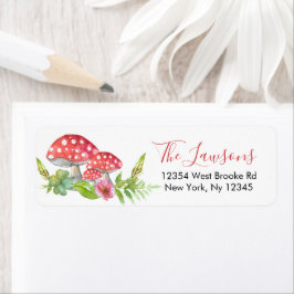 Etiqueta Wild Mushrooms Whimsical Return Address