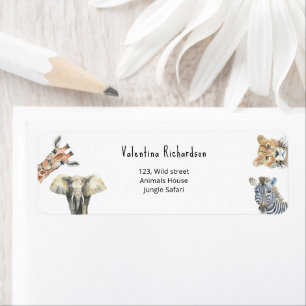 Etiqueta Wild One Safari Animals Baby Shower