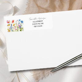 Etiqueta Wildflower Floral Personalized Return Address 