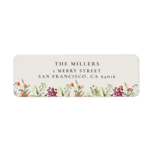 Etiqueta Wildflower Meadow Boda Dirección Labels - Ecru