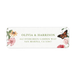 Etiqueta Wildflower Wedding Return Address Labels