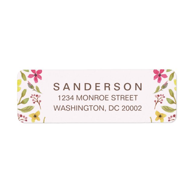 Etiqueta Wildflower Whimsy | Floral rústica (Frente)