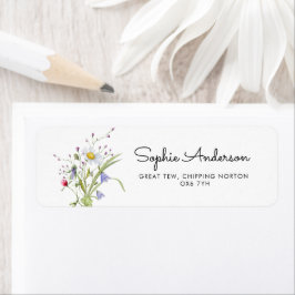 Etiqueta Wildflowers Elegant Baby Shower Address
