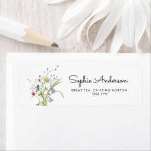 Etiqueta Wildflowers Elegant Baby Shower Address
