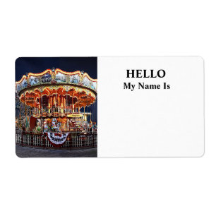 Etiqueta Wildwood NJ – Carrusel veneciano de noche