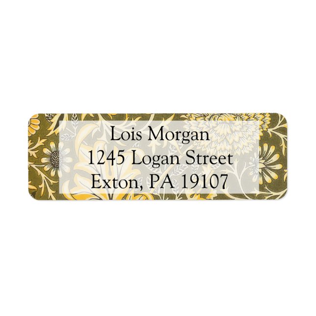 Etiqueta William Morris El Diseño De Cherwell Para Velvetee (Frente)