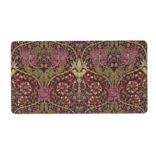 Etiqueta William Morris, Honeysuckle, patrón floral, arte