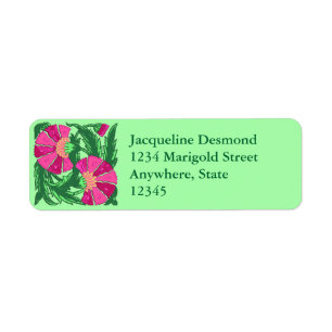 Etiqueta William Morris Jacobean, Fuchsia Pink y Green