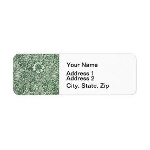 Etiqueta william morris marigold verde floral papel pintado