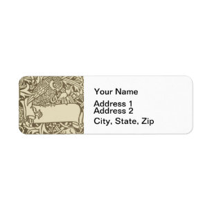 Etiqueta William Morris Owl Floral Vintage Design