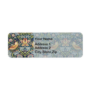 Etiqueta William Morris Strawberry Thief Bird Floral
