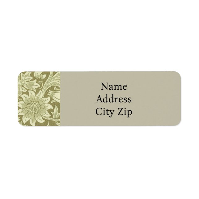 Etiqueta William Morris Sunflower Green Flower (Frente)