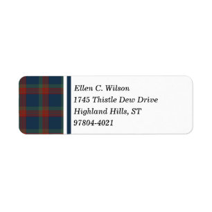 Etiqueta Wilson Clan Blue, Green y Red Scottish Tartán