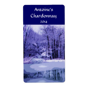 Etiqueta Wine Blue Winter Woods