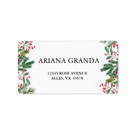 Etiqueta Winter Berries Pine Cone Greenery Boda