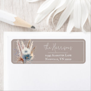 Etiqueta Winter Boho Floral Boda   Dirección Beige