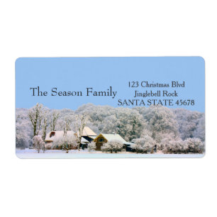 Etiqueta Winter farm Holiday Address Label