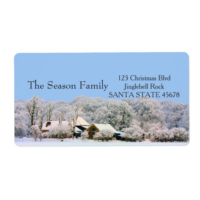 Etiqueta Winter farm Holiday Address Label (Frente)