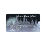 Etiqueta Winter forest at night custom address<br><div class="desc">Winter forest inspired,  unique,  custom watercolor adress label with a tranquil,  serene feeling. Get ready for your Season correspondence,  personalize the texts easily and differentiate your mails in style.

Merry Christmas!</div>