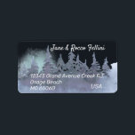 Etiqueta Winter forest at night custom address<br><div class="desc">Winter forest inspired,  unique,  custom watercolor adress label with a tranquil,  serene feeling. Get ready for your Season correspondence,  personalize the texts easily and differentiate your mails in style.

Merry Christmas!</div>
