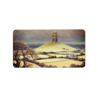 Etiqueta Winter Glastonbury Tor 