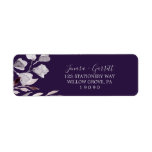 Etiqueta Winter Greenery | Plum Return Address Label<br><div class="desc">These winter greenery plum return address labels are perfect for an elegant wedding. The modern design features muted watercolor fall leaves with a color palette reminiscent of the first frost in silver blue and mauve. These labels can be used for a wedding, bridal shower, Christmas cards, special event or any...</div>