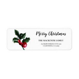 Etiqueta Winter Nature | Red Berry Return Address Label