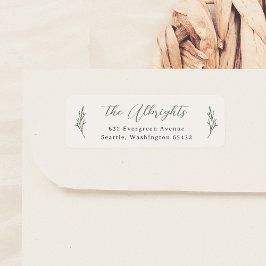 Etiqueta Winter Pine Elegant Script Calligraphy Name