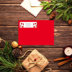 Etiqueta Winter Snow Christmas Red Bauble Festive Wedding