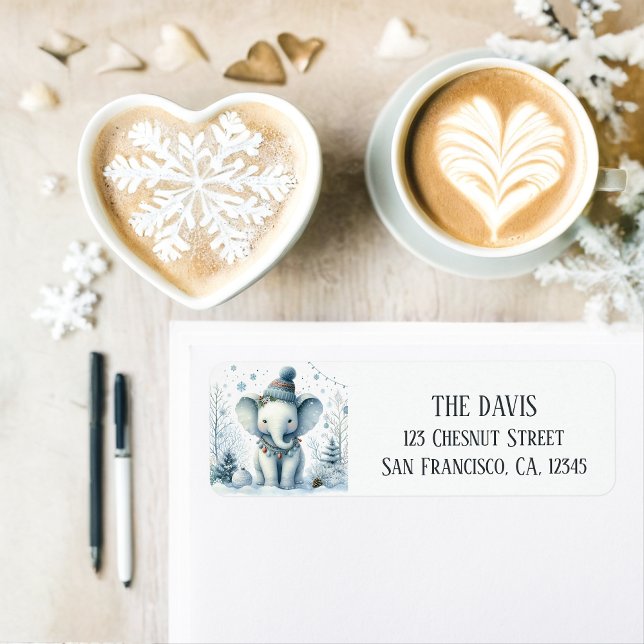 Etiqueta Winter Vibes Elephant - Dirección de retorno (Subido por el creador)