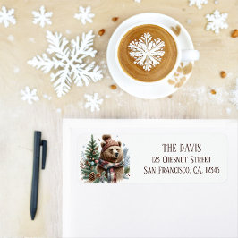 Etiqueta Winter Vibes Grizzly Bear - Dirección de retorno