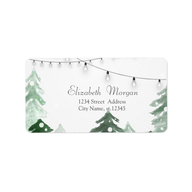 Etiqueta Winter Wonderland Forest String Lights (Frente)