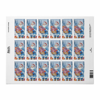 Etiqueta Winter Wonderland Santa