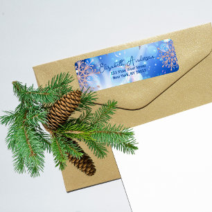 Etiqueta Winter Wonderland Snowflakes Luces Y Burbujas