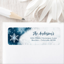 Etiqueta Winter Wonderland Snowflakes Navidades