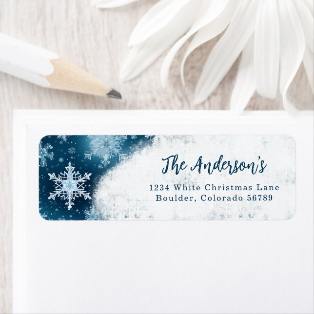 Etiqueta Winter Wonderland Snowflakes Navidades (In situ)