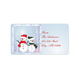Etiqueta Winter Wonderland Snowman Nuestra Primera Navidad