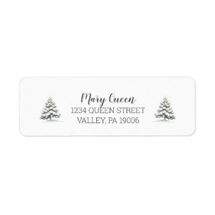 Etiqueta Winter Woodland Animals Baby Shower Return Address