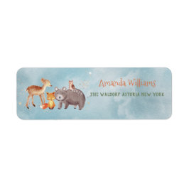Etiqueta Winter Woodland Animals Forest Friends Baby Shower