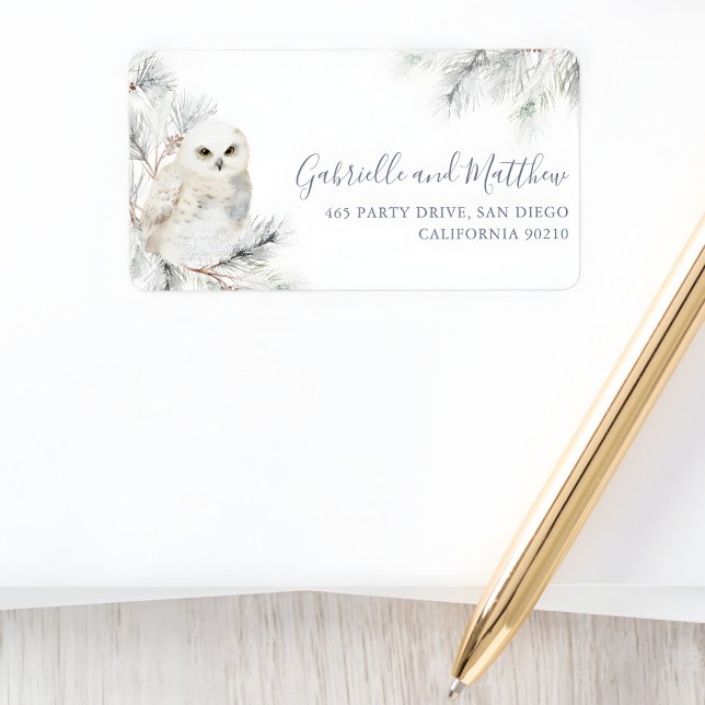 Etiqueta Winter Woodland Baby Shower Address (Subido por el creador)
