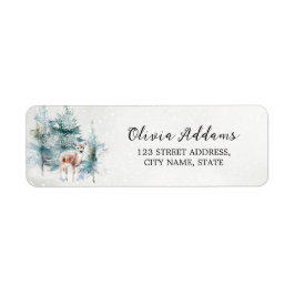 Etiqueta Winter Woodland Baby Shower Return Address