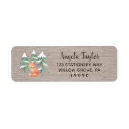 Etiqueta Winter Woodland Fox Baby Shower Label