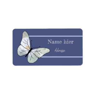 Etiqueta Winterrose und Schmetterlinge