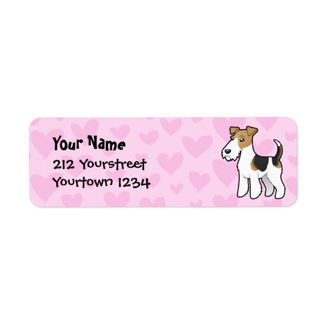 Etiqueta Wire Fox Terrier Love (Frente)
